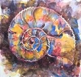 Ammonite Earthling by Wilma, Painting, Mixed Media on paper