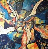 Ammonite Emerging by Wilma Seston, Painting, Acrylic on canvas
