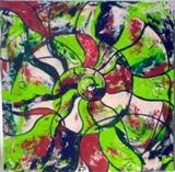Ammonite Verde by Wilma Seston, Painting, Acrylic on canvas
