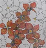 Bouquet Subtle by Wilma Seston, Painting, Acrylic and Ink on canvas