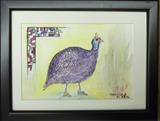 Guinea Fowl 2 by Wilma Seston, Painting, Watercolour on Paper