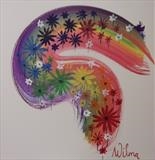 Rainbow Flowers Series 4 by Wilma, Painting, Mixed Media on Canvas