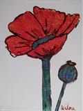 Summer Flower Series no 12 by Wilma Seston, Painting, Mixed Media