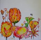 The garden by Wilma, Painting, Mixed Media on Canvas