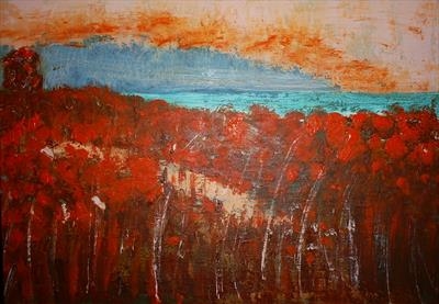 Poppies Next-the-sea by Wilma, Painting, Acrylic on canvas